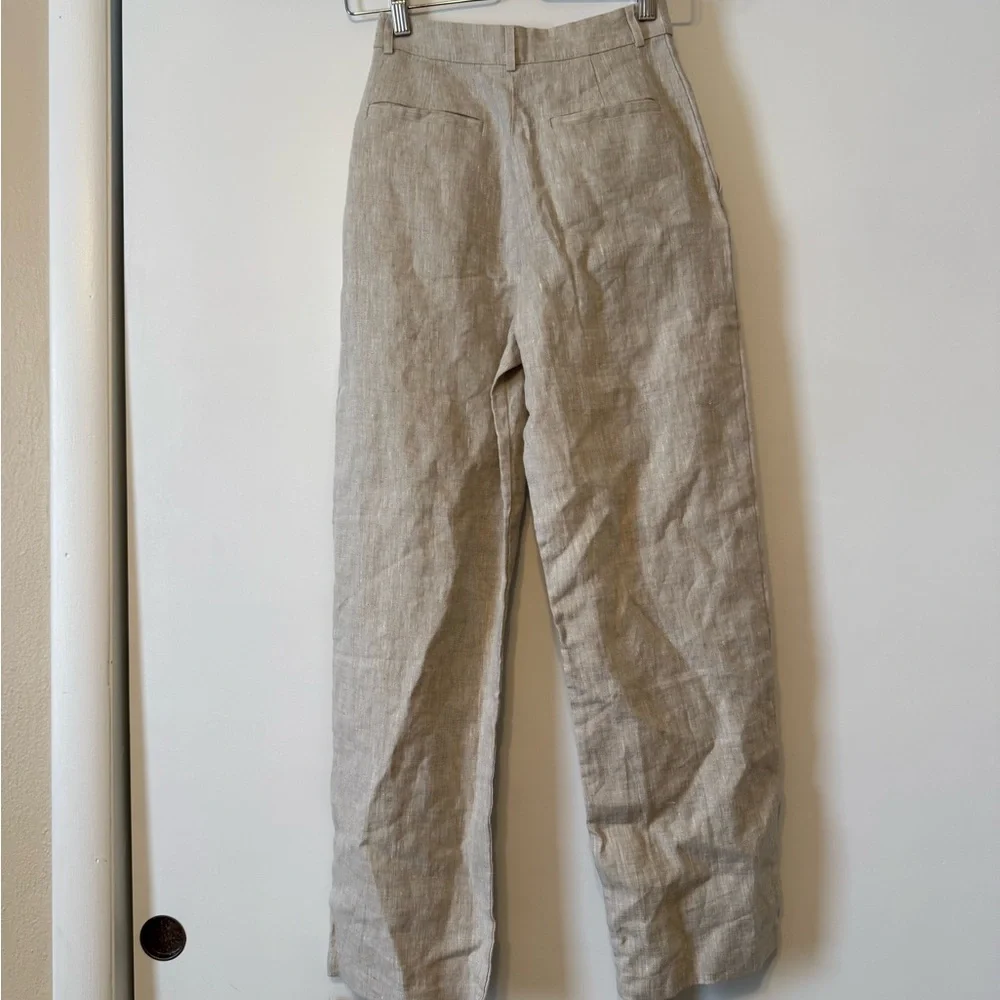 Reformation High-Rise Wide-Leg Linen Trousers in Natural